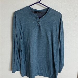 Beverly Hills Polo Club Long Sleeve Henley - Blue